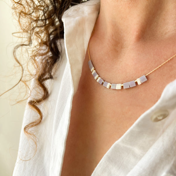 Color Block Morse Code Grandma Necklace - LEILA