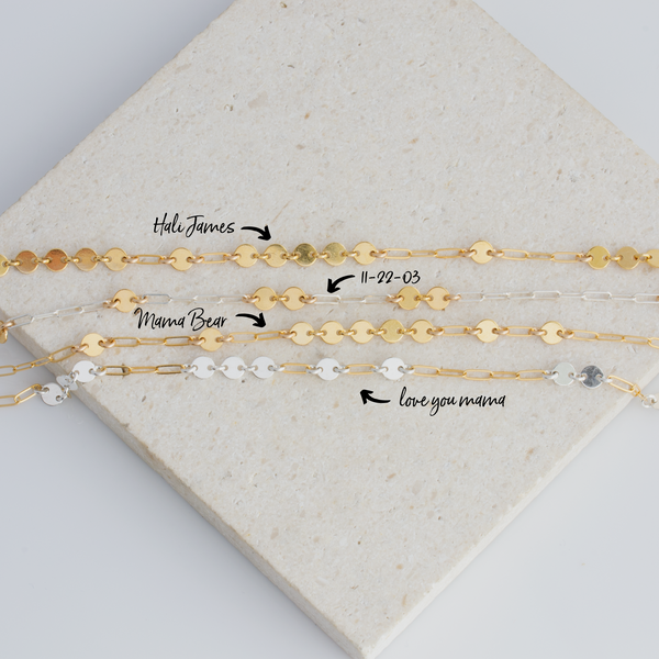 Circle and Chain Morse Code Necklace - LEILA
