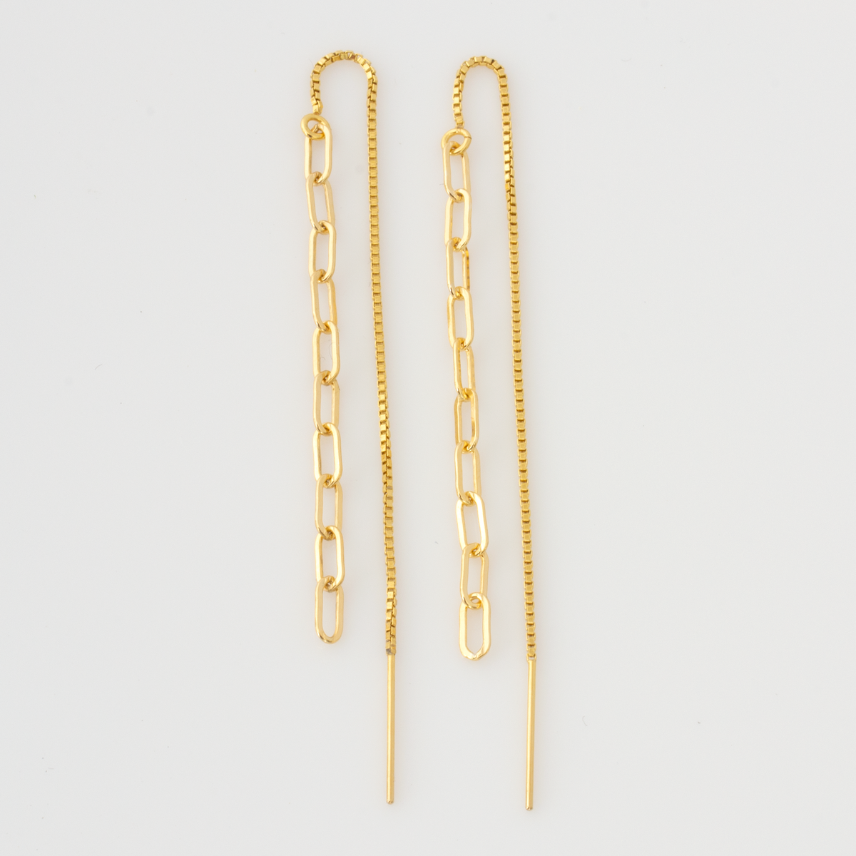 Paperclip Chain Threader Earrings