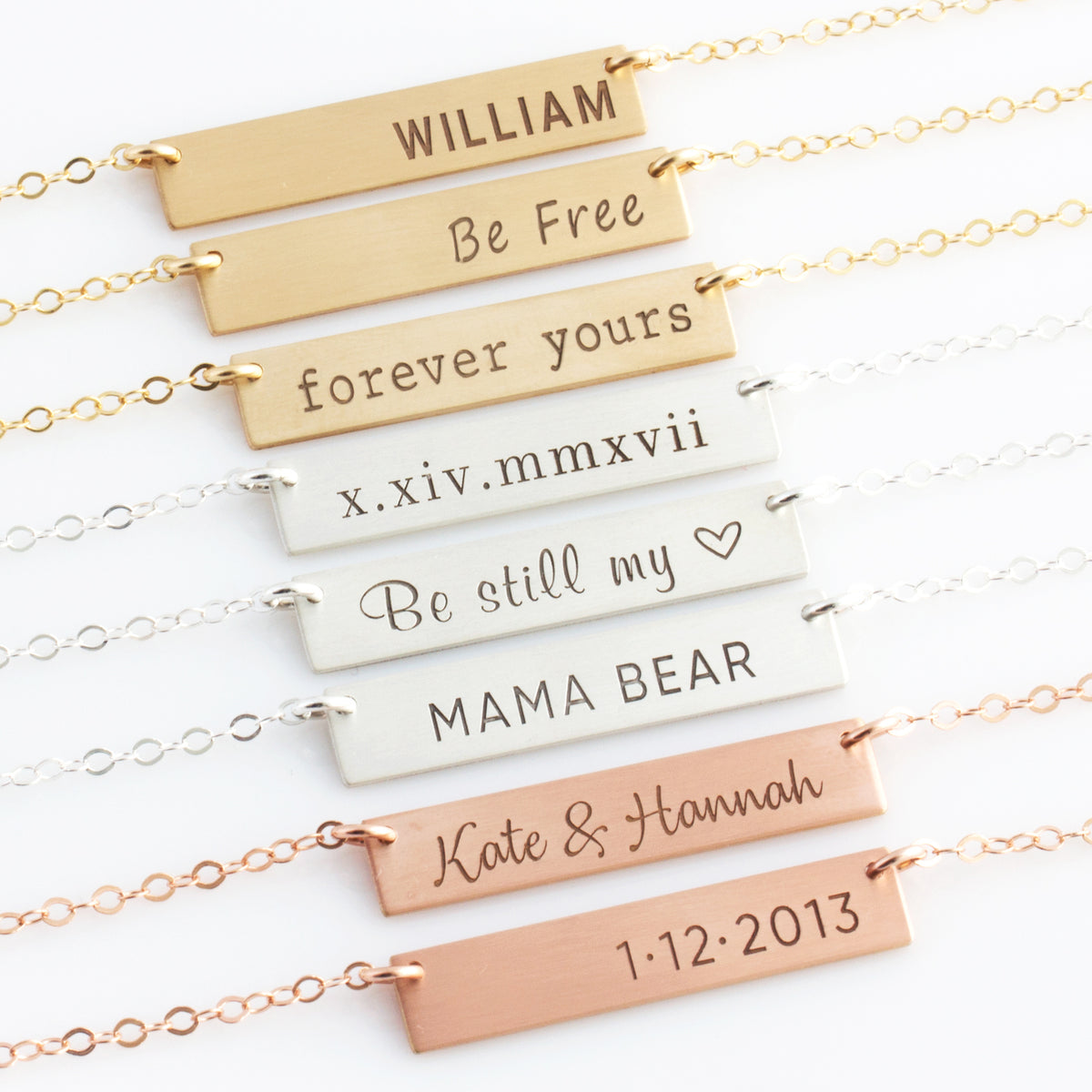 Personalized Bar Necklace by LEILA Jewelry