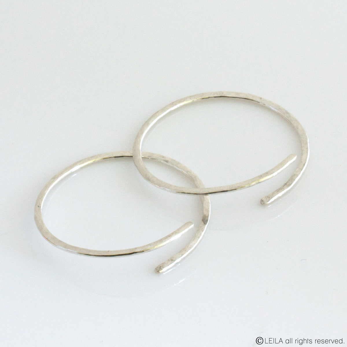 Small Hammered Open Hoops