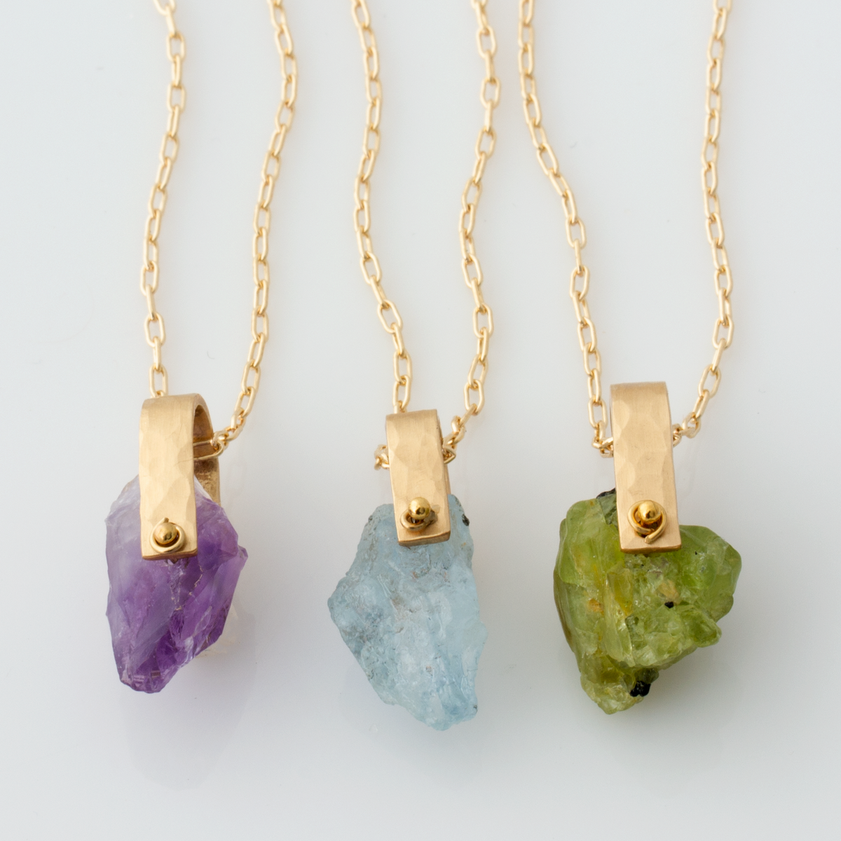 Large Suspended Raw Stone Necklace