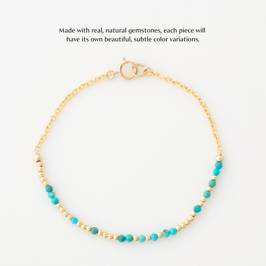 Mini Turquoise Morse Code Bracelet
