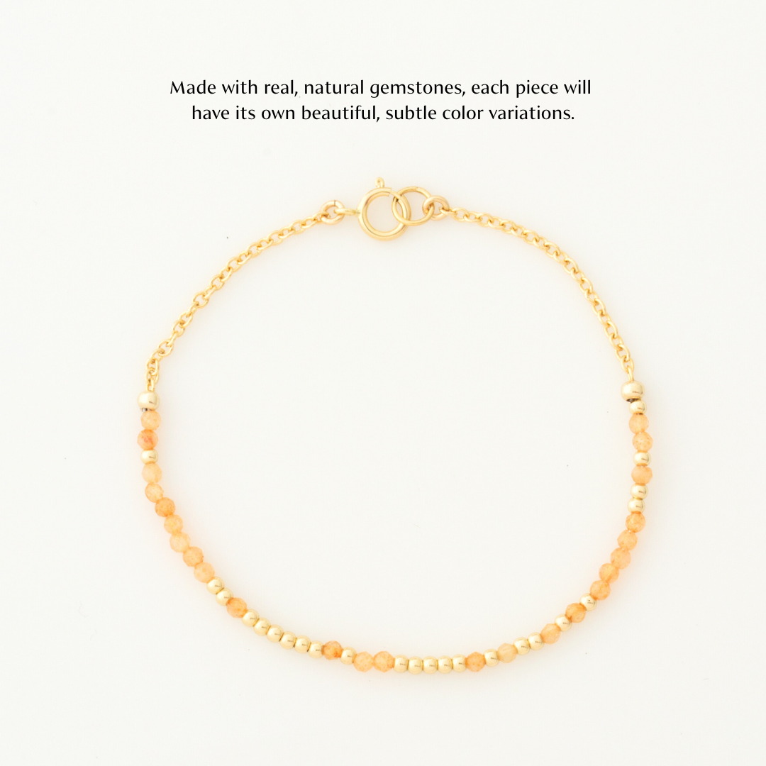Mini Honey Citrine Morse Code Bracelet