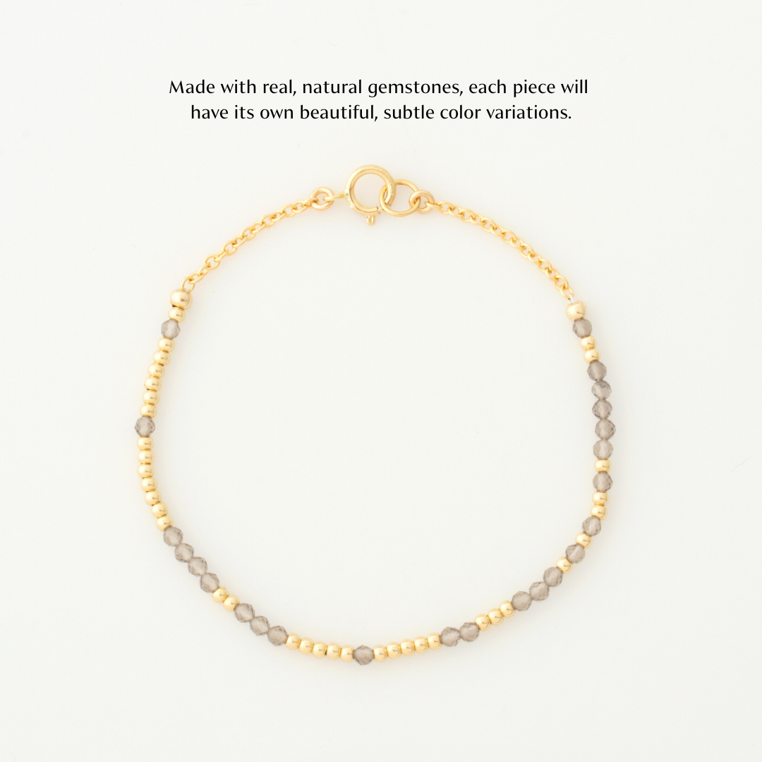 Mini Smoky Quartz Morse Code Bracelet