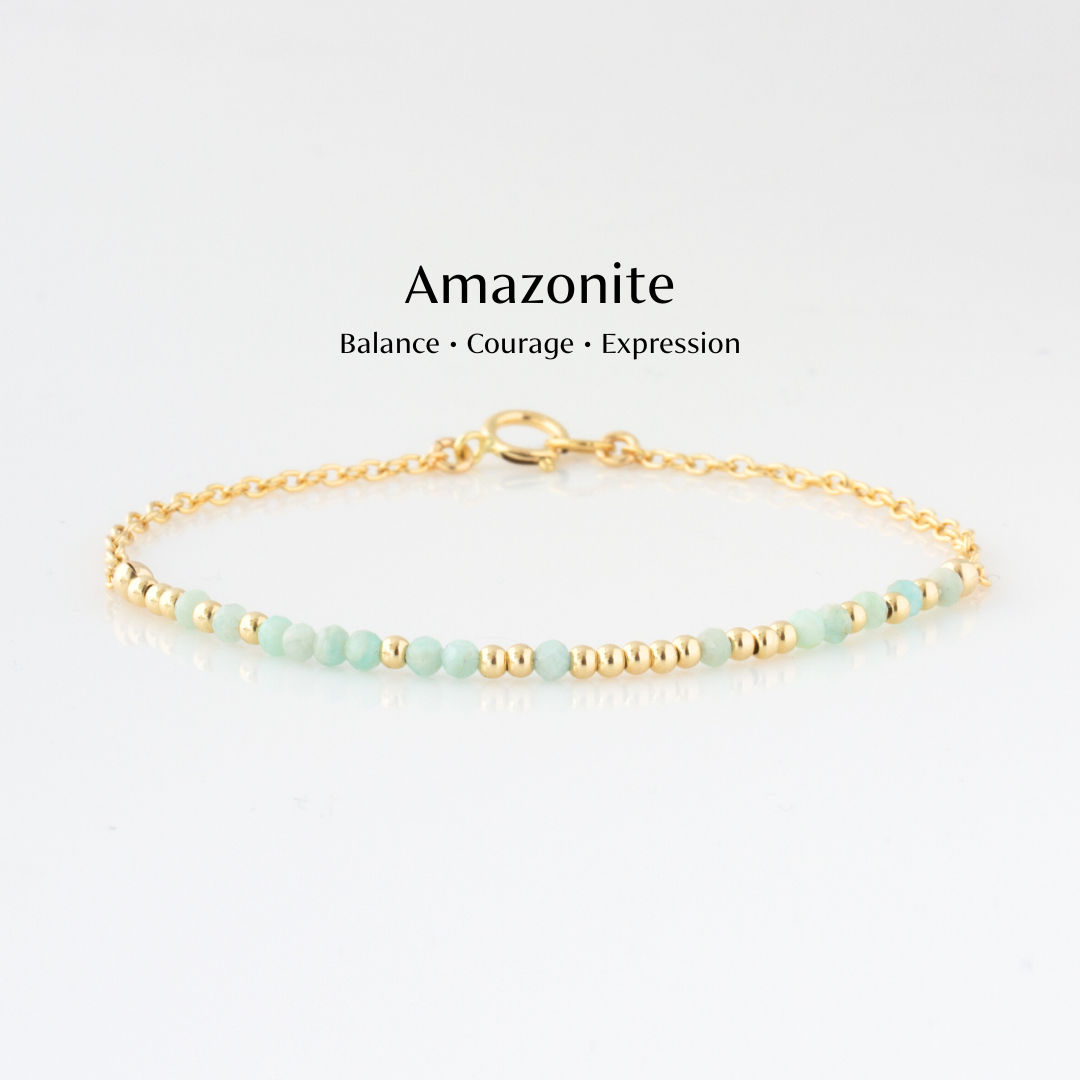 Mini Gemstone Morse Code Bracelet