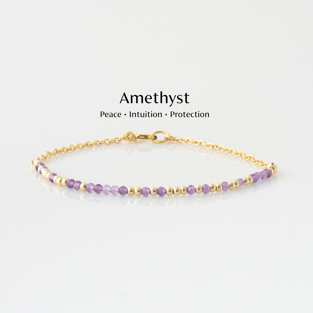Mini Gemstone Morse Code Bracelet