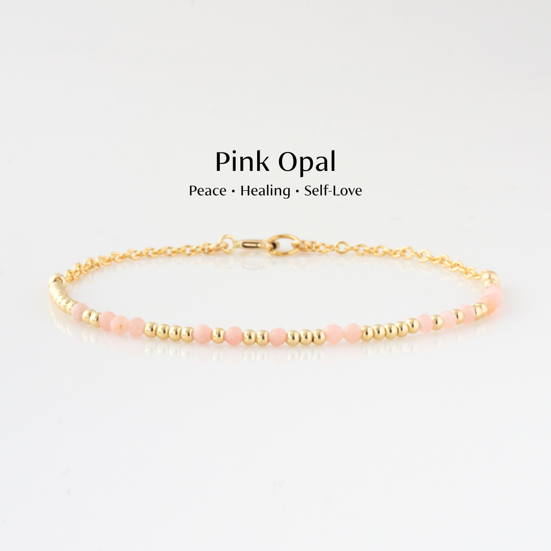 Mini Gemstone Morse Code Bracelet