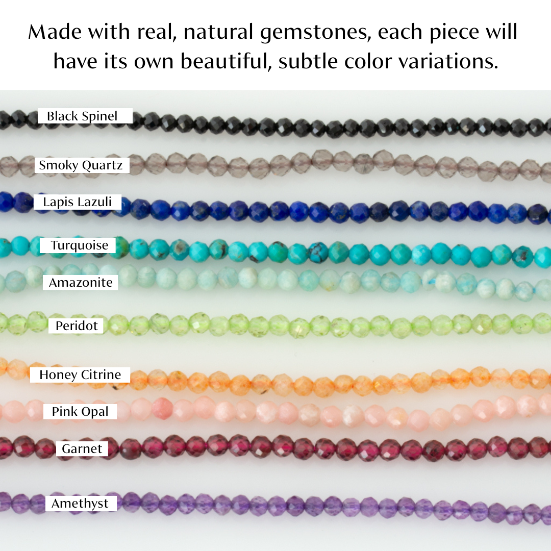 Mini Gemstone Morse Code Bracelet