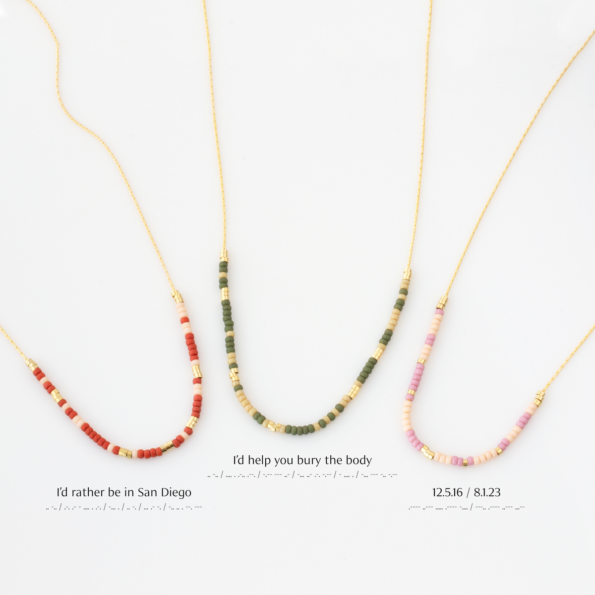 Custom Two-Tone Morse Code Necklace
