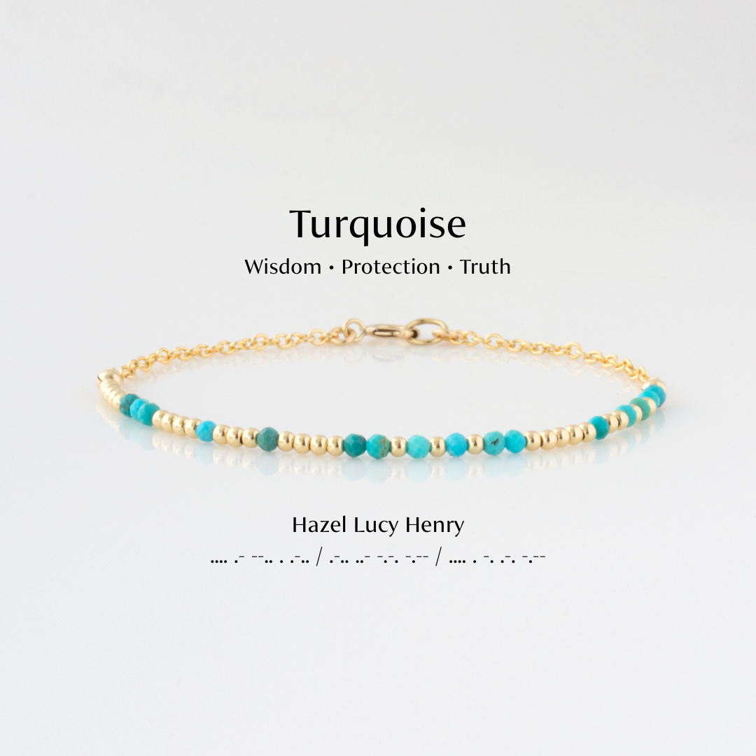 Mini Gemstone Morse Code Bracelet
