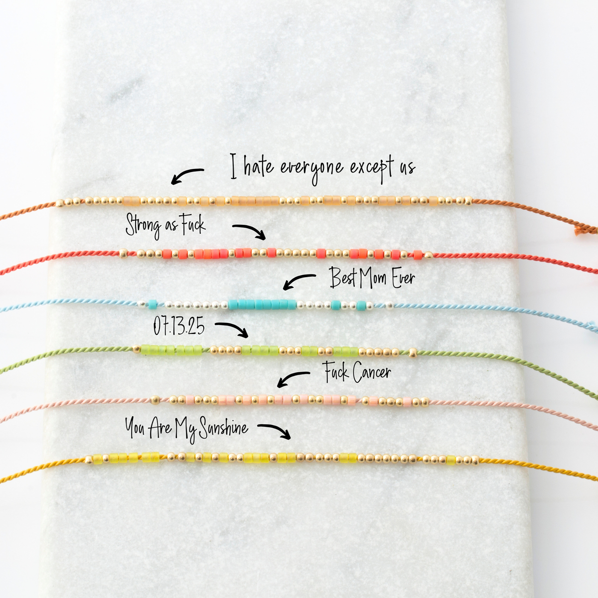 Custom Silk Morse Code Bracelet