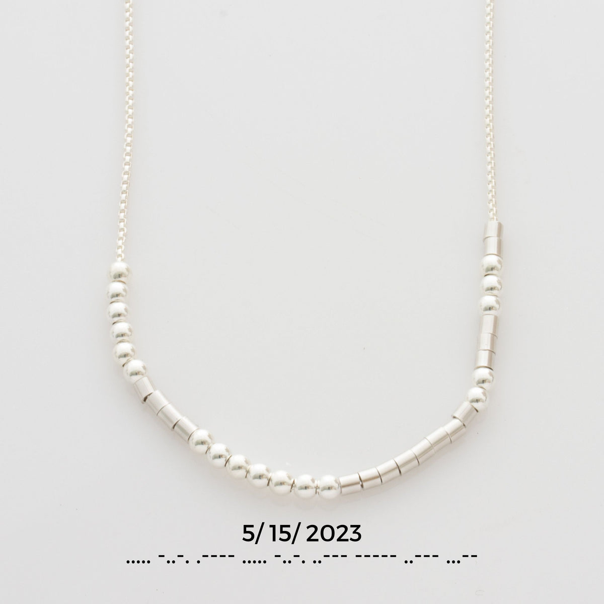 Custom Silver Morse Code Necklace