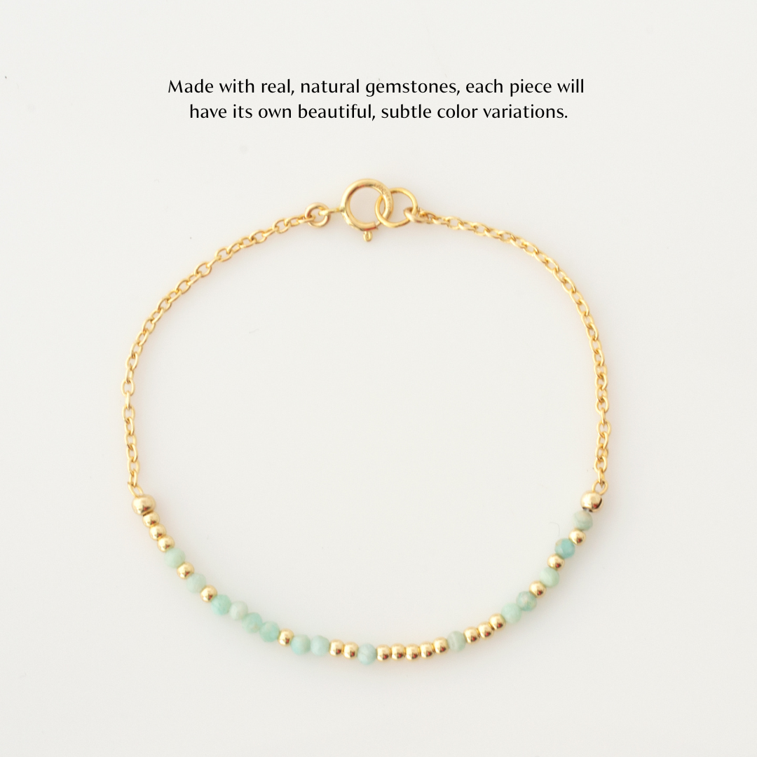 Mini Amazonite Morse Code Bracelet