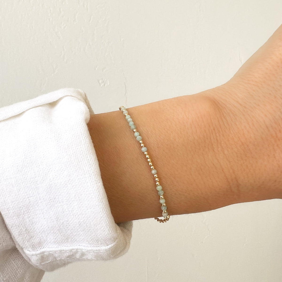 Mini Amazonite Morse Code Bracelet