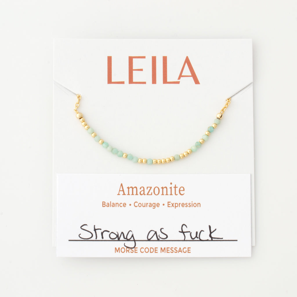 Mini Amazonite Morse Code Bracelet