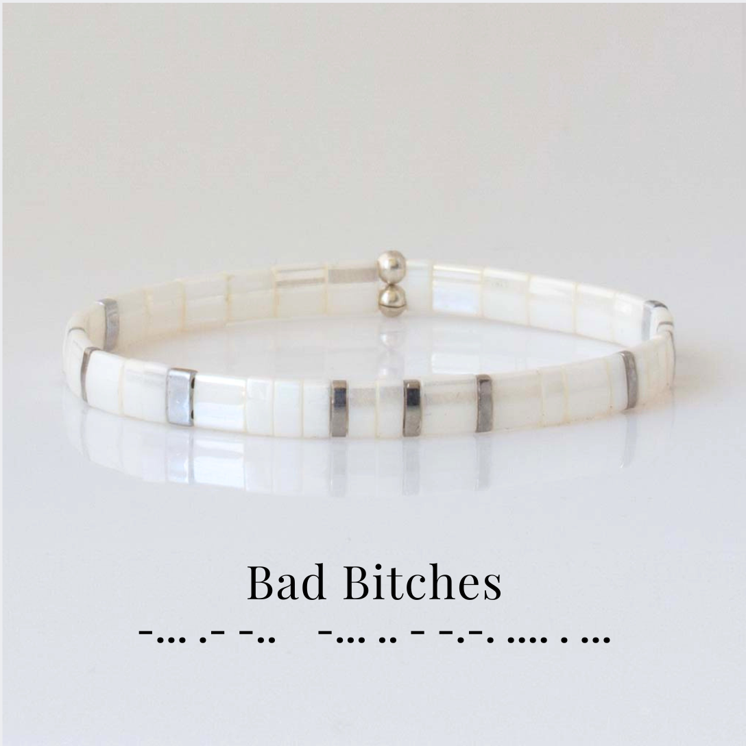 Custom Tila Morse Code Bracelet -  Solid Collection