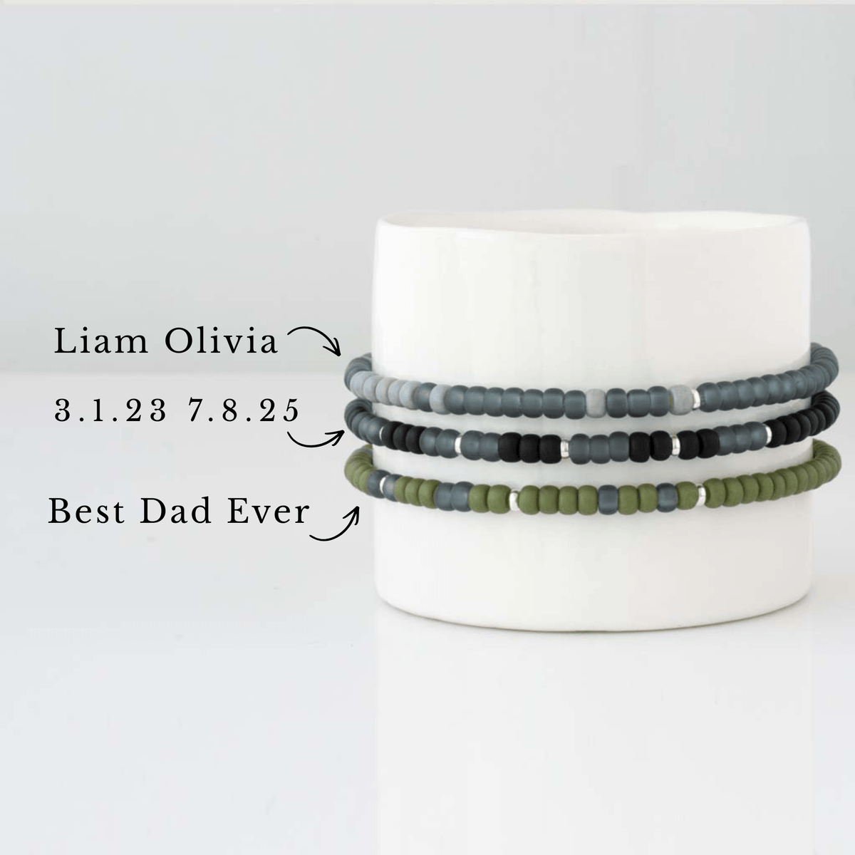 Personalized Father's Day gifts, Morse Code Bracelet with personalized message.