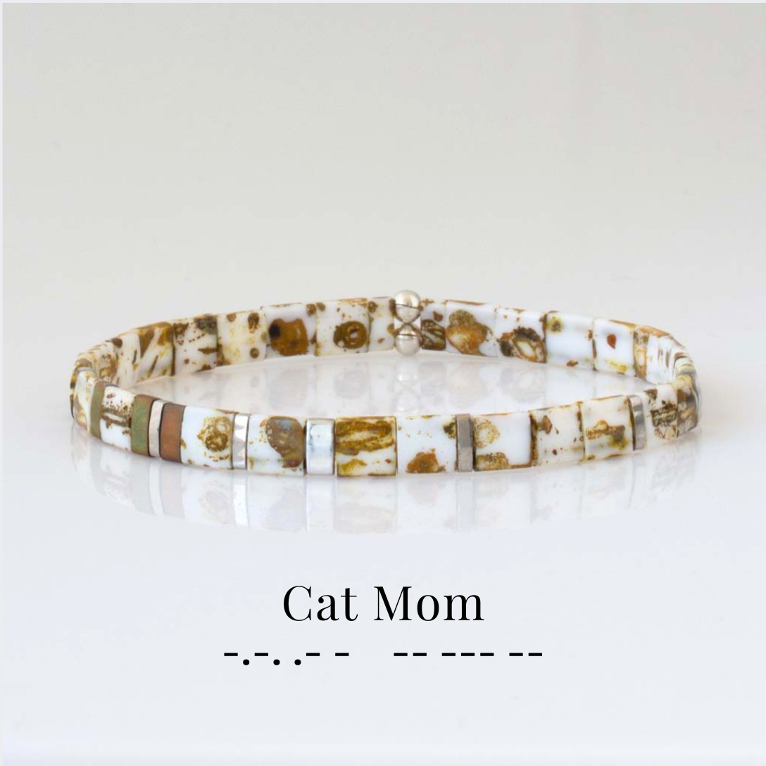 Custom Tila Morse Code Bracelet - Speckled Collection