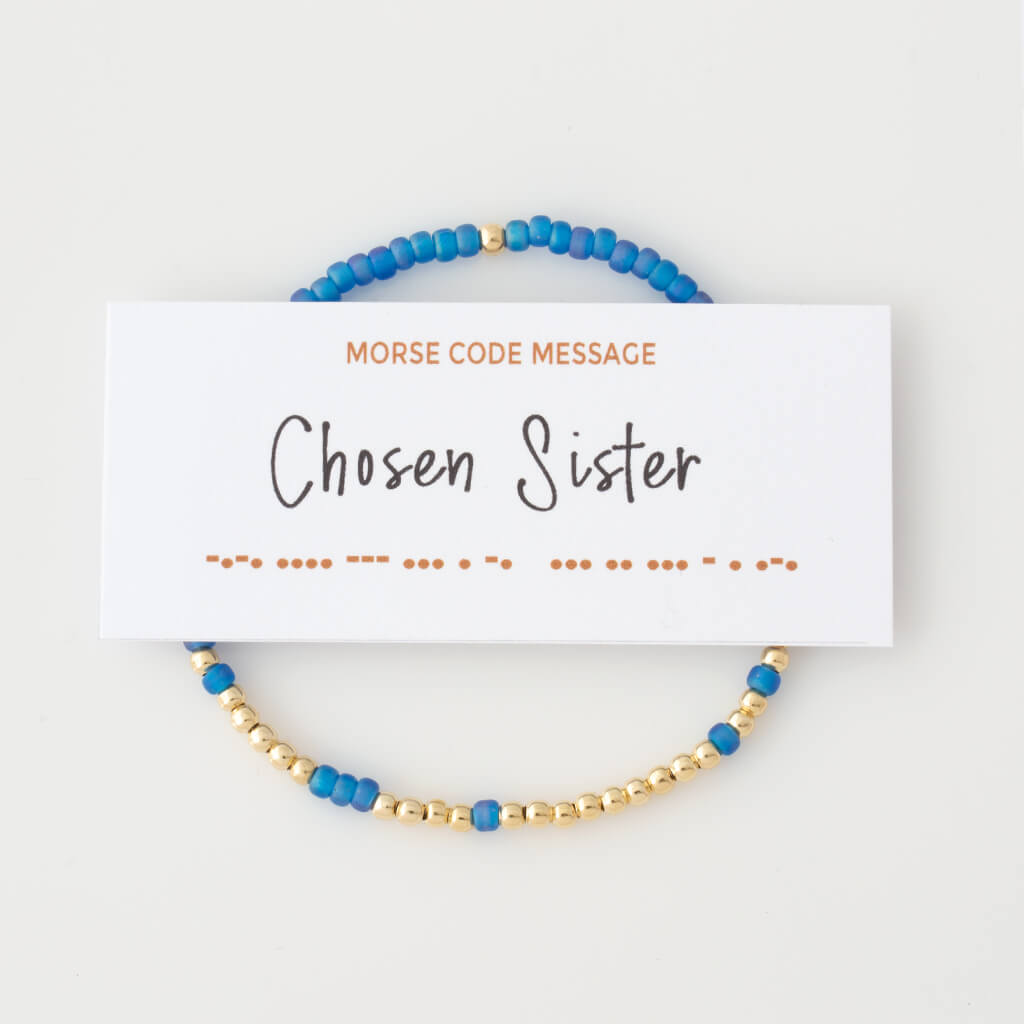 "Chosen Sister" Endless Morse Code Bracelet