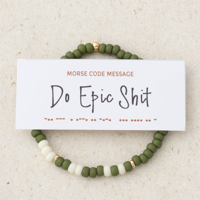"Do Epic Shit" Two-Tone Bubble Morse Code Bracelet