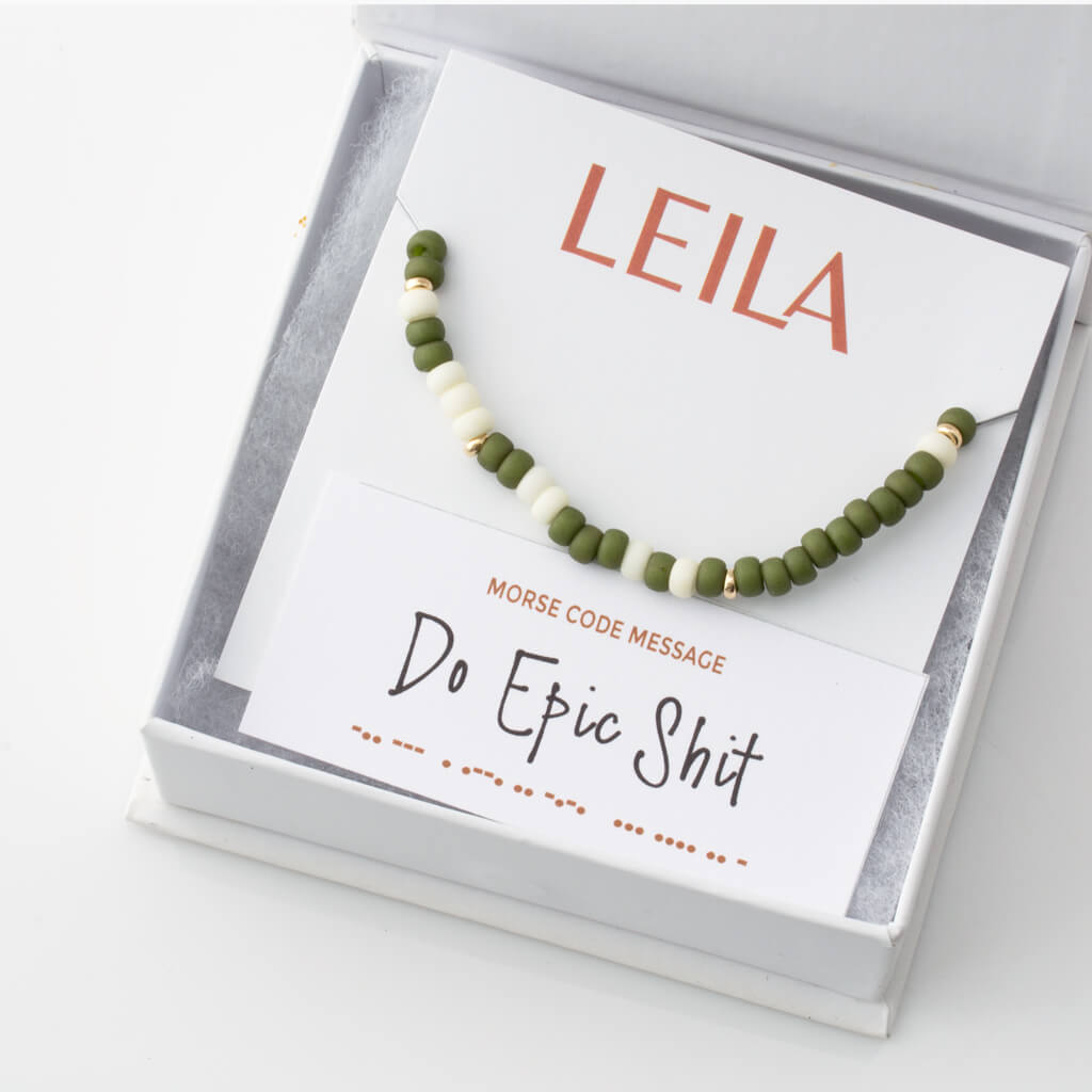 "Do Epic Shit" Two-Tone Bubble Morse Code Bracelet