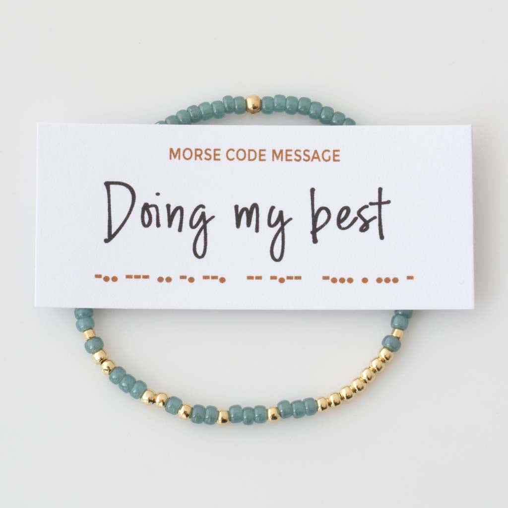 "Doing My Best" Endless Morse Code Bracelet