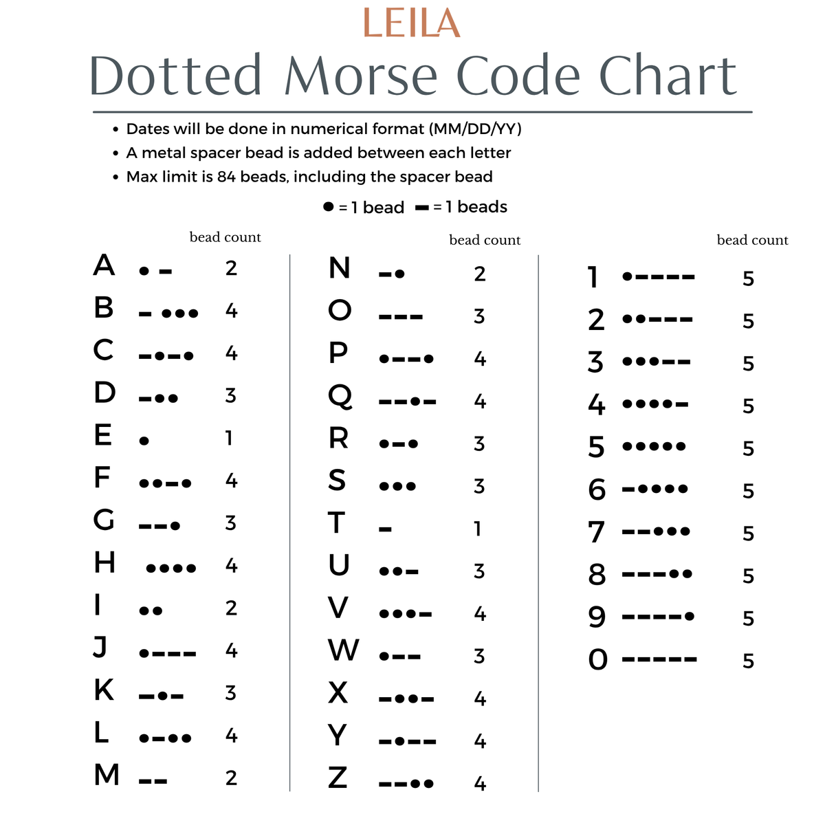 Dotted Morse Code Bracelet