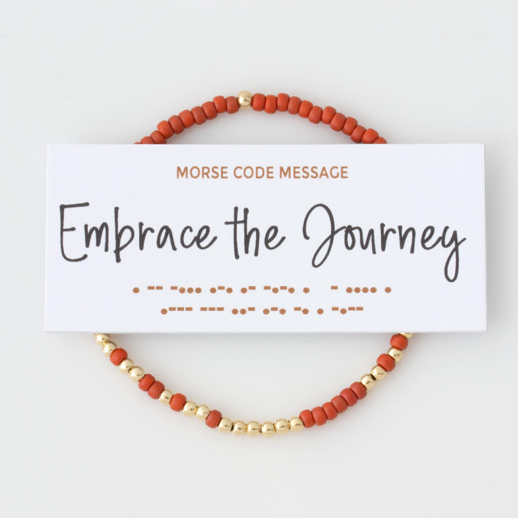 &quot;Embrace The Journey&quot; Endless Morse Code Bracelet