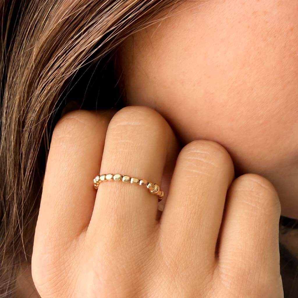 Faceted Ball Ring