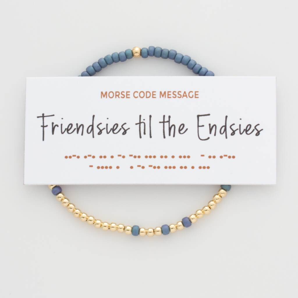 &quot;Friendsies Til The Endsies&quot; Endless Morse Code Bracelet