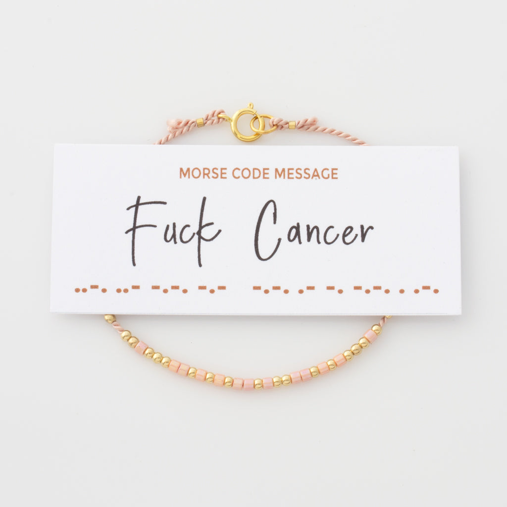 "Fuck Cancer" Silk Morse Code Bracelet