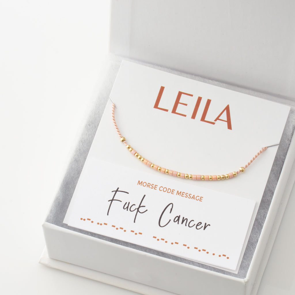 "Fuck Cancer" Silk Morse Code Bracelet