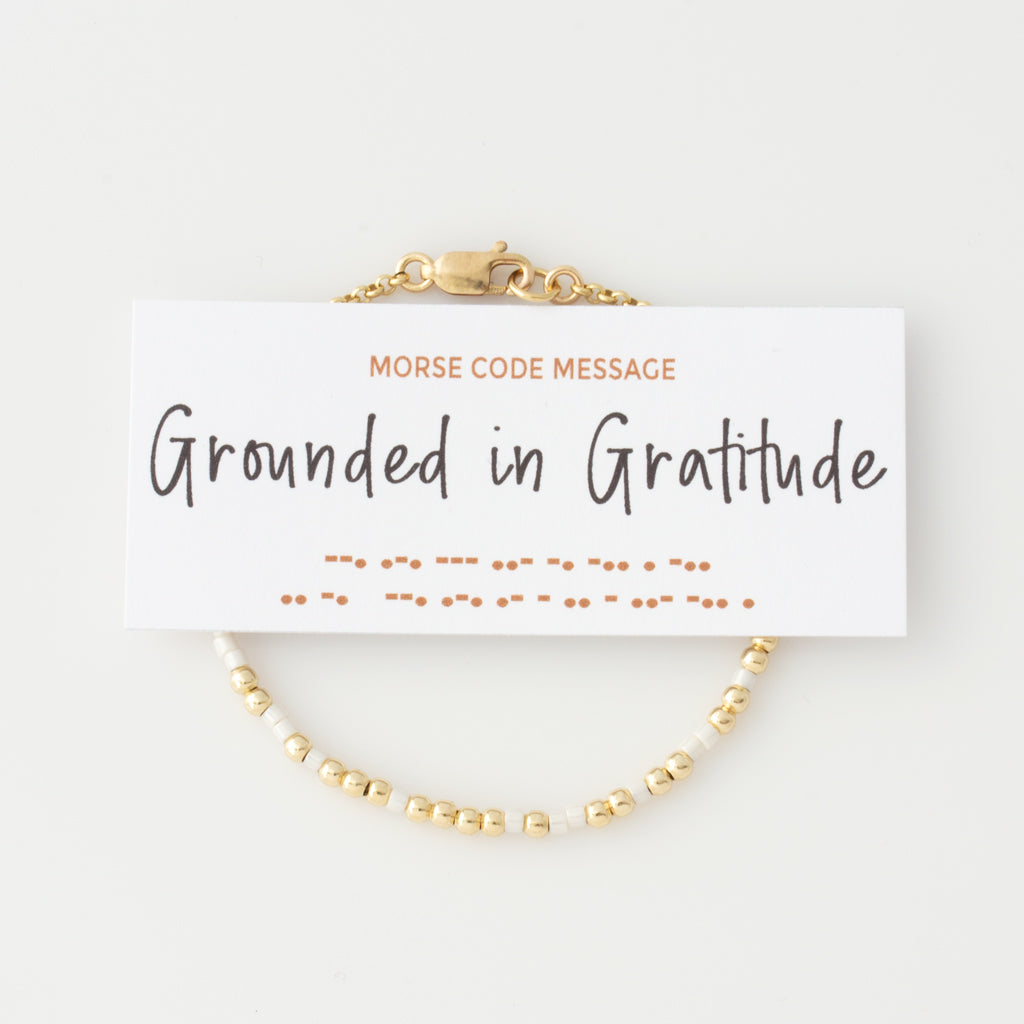"Grounded In Gratitude" Morse Code Bracelet