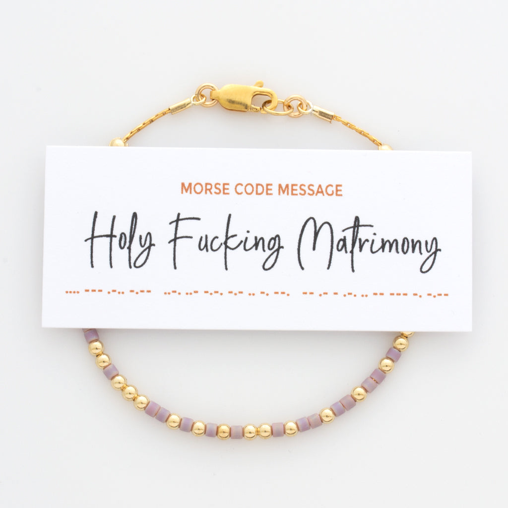 &quot;Holy Fucking Matrimony&quot; Morse Code Bracelet