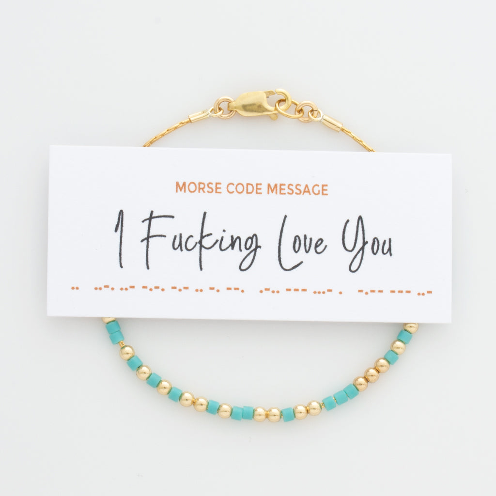 &quot;I Fucking Love You&quot; Morse Code Bracelet