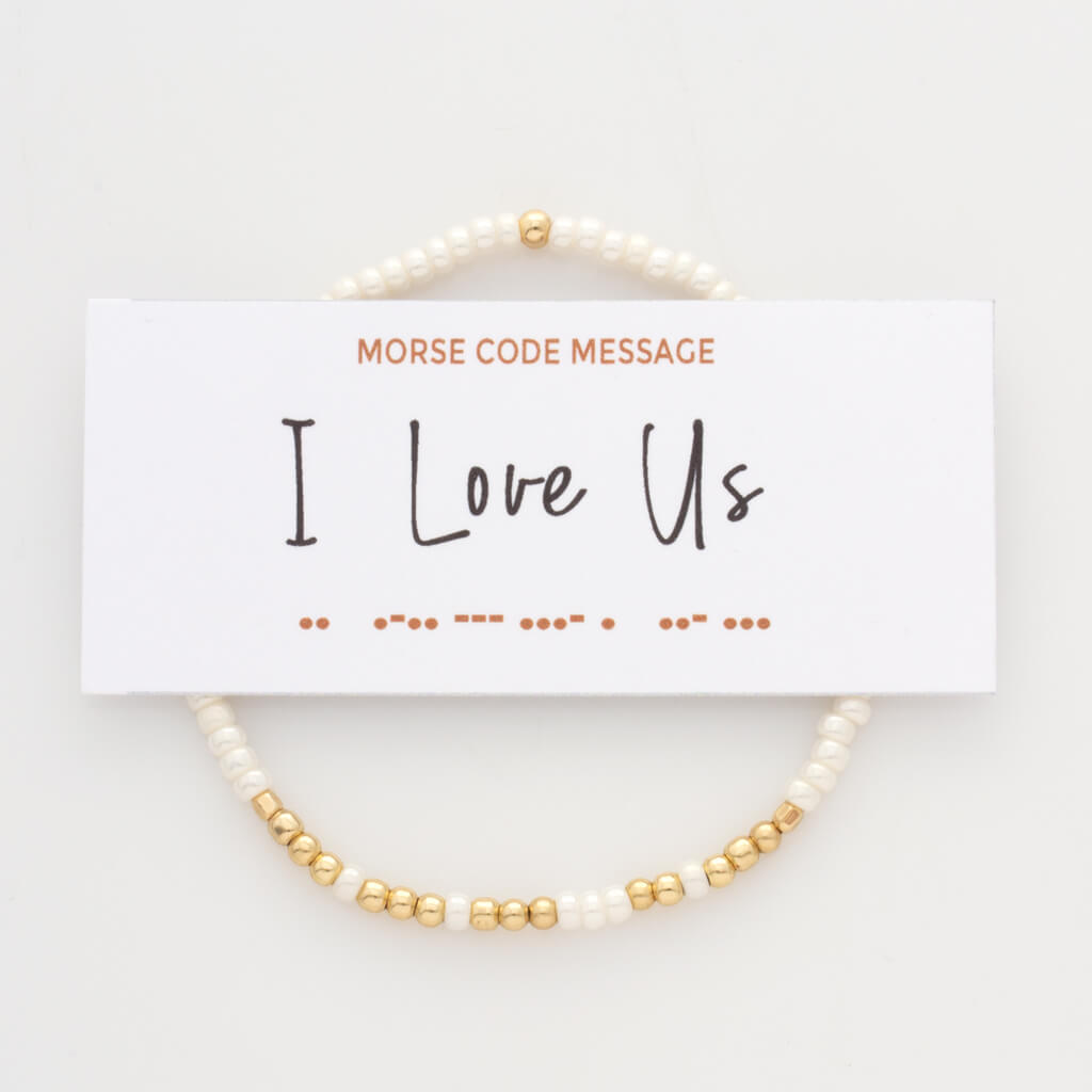 "I Love Us" Endless Morse Code Bracelet