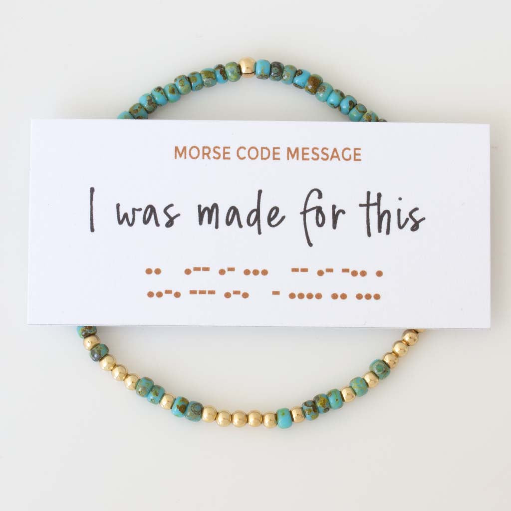 "I Was Made For This" Endless Morse Code Bracelet