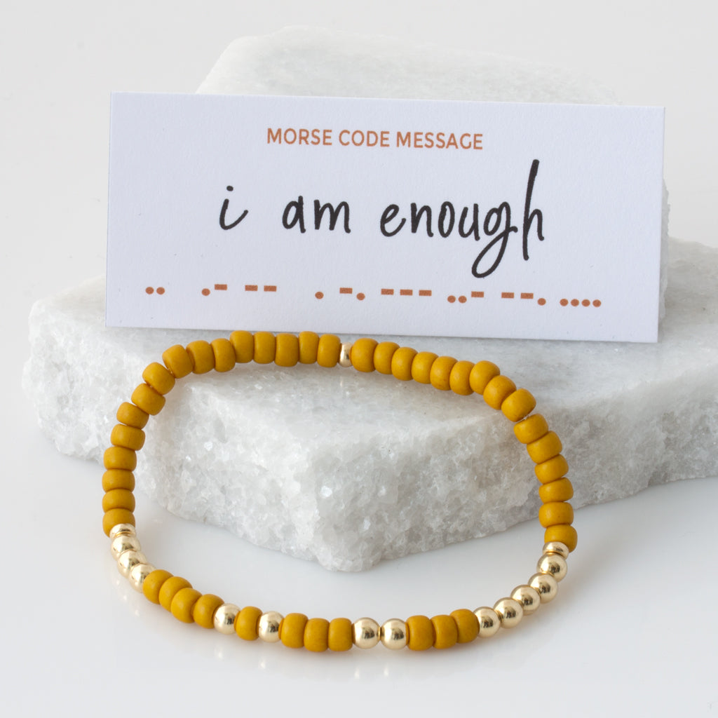 &quot;I am Enough&quot; Bubble Morse Code Bracelet