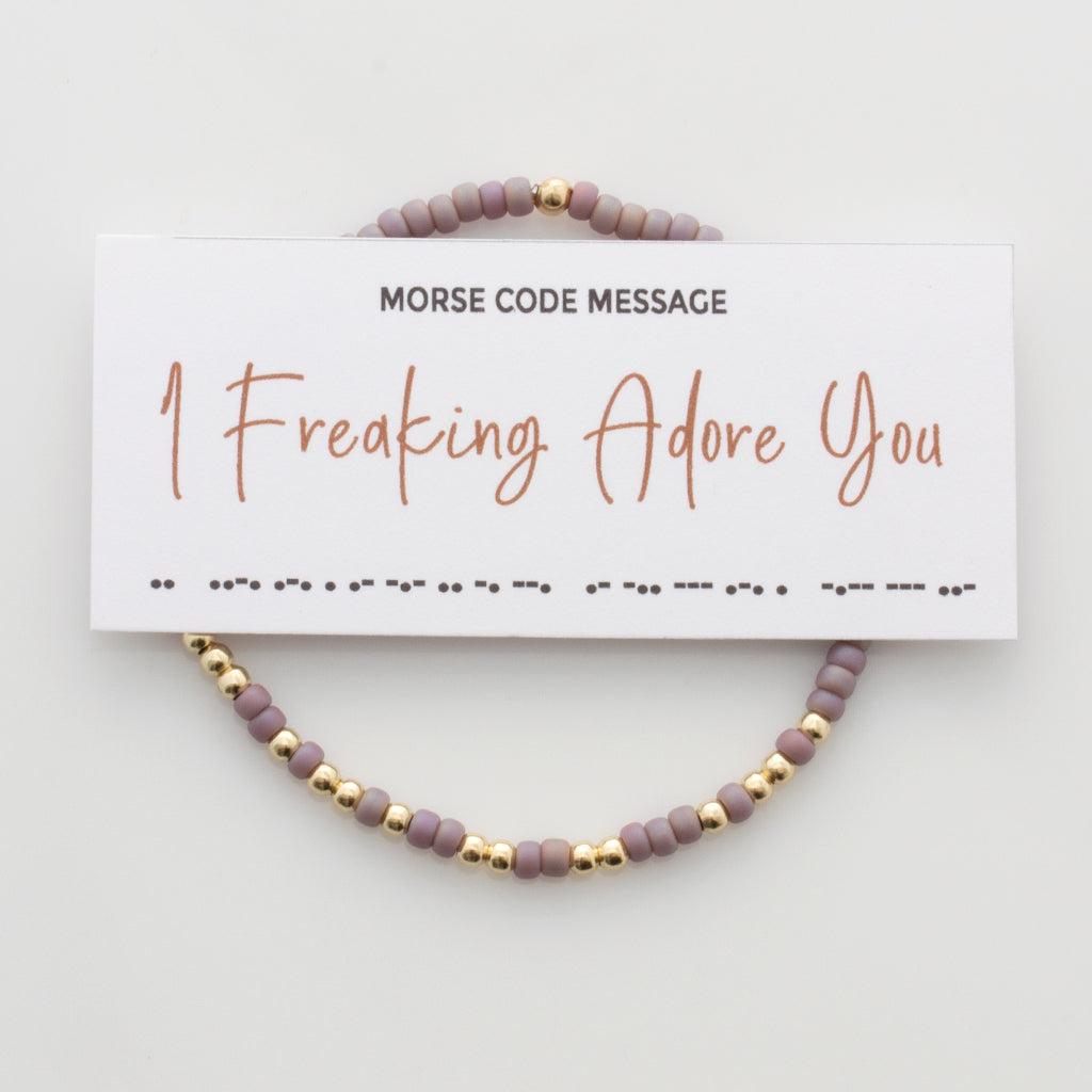 &quot;I Freaking Adore You&quot; Endless Morse Code Bracelet