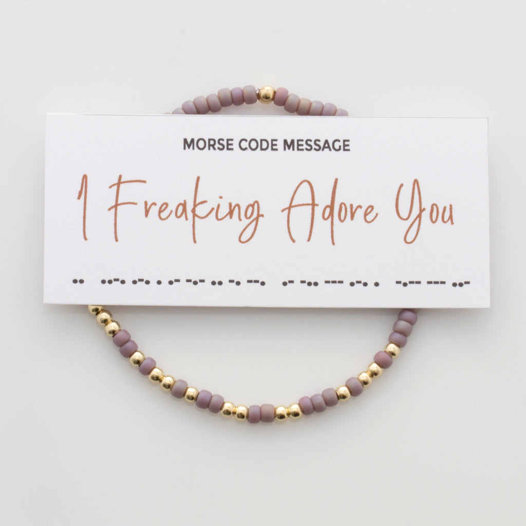 "I Freaking Adore You" Endless Morse Code Bracelet*