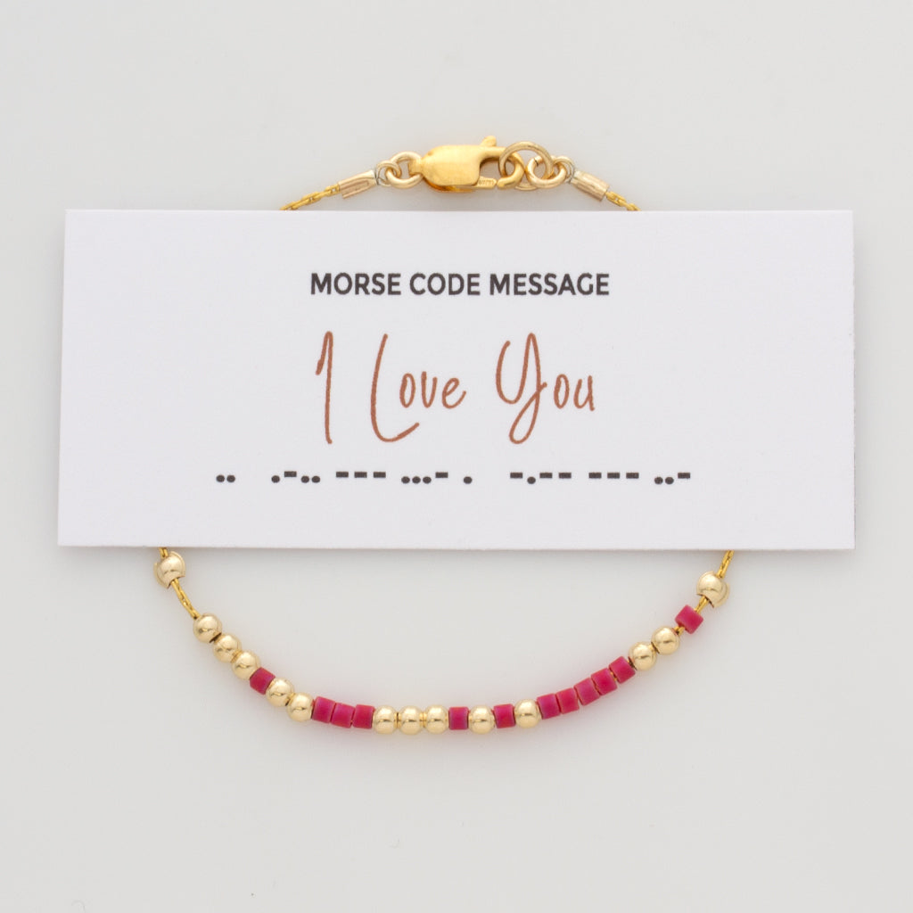 &quot;I Love You&quot; Morse Code Bracelet