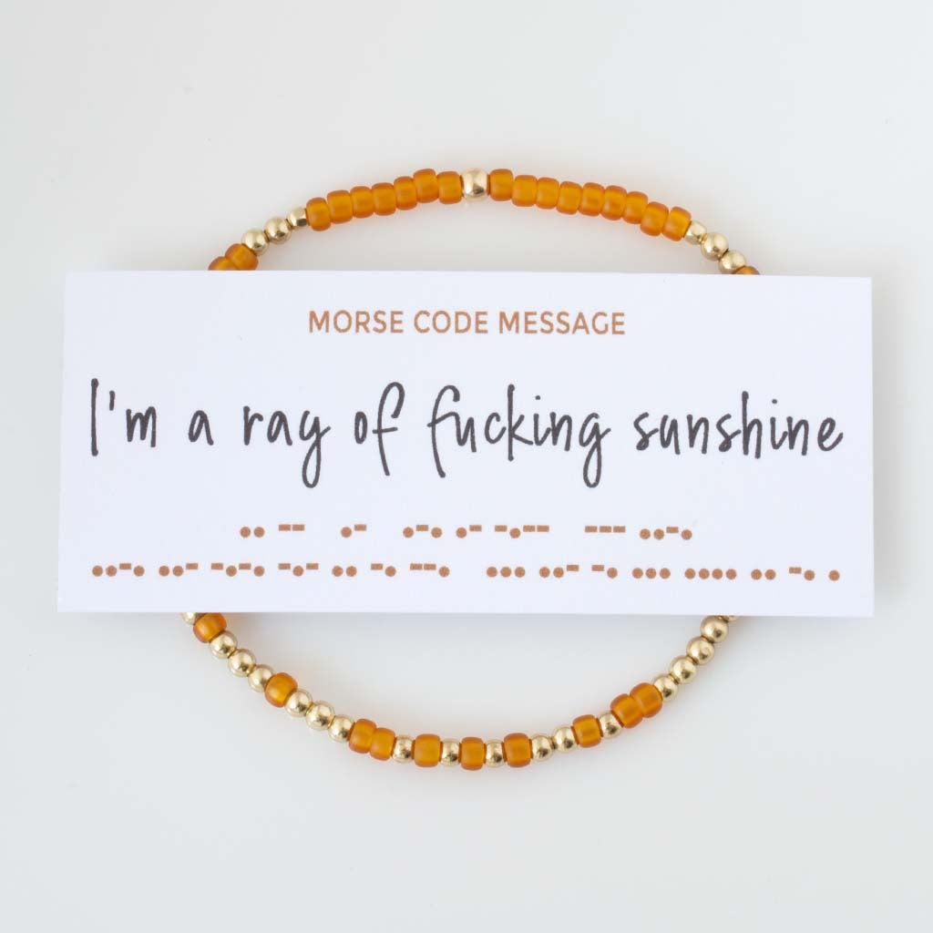 "I'm A Ray Of Fucking Sunshine" Endless Morse Code Bracelet