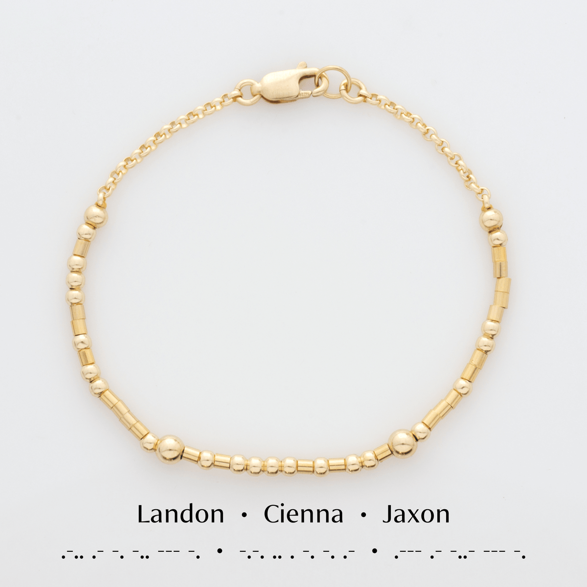 Custom Golden Morse Code Bracelet