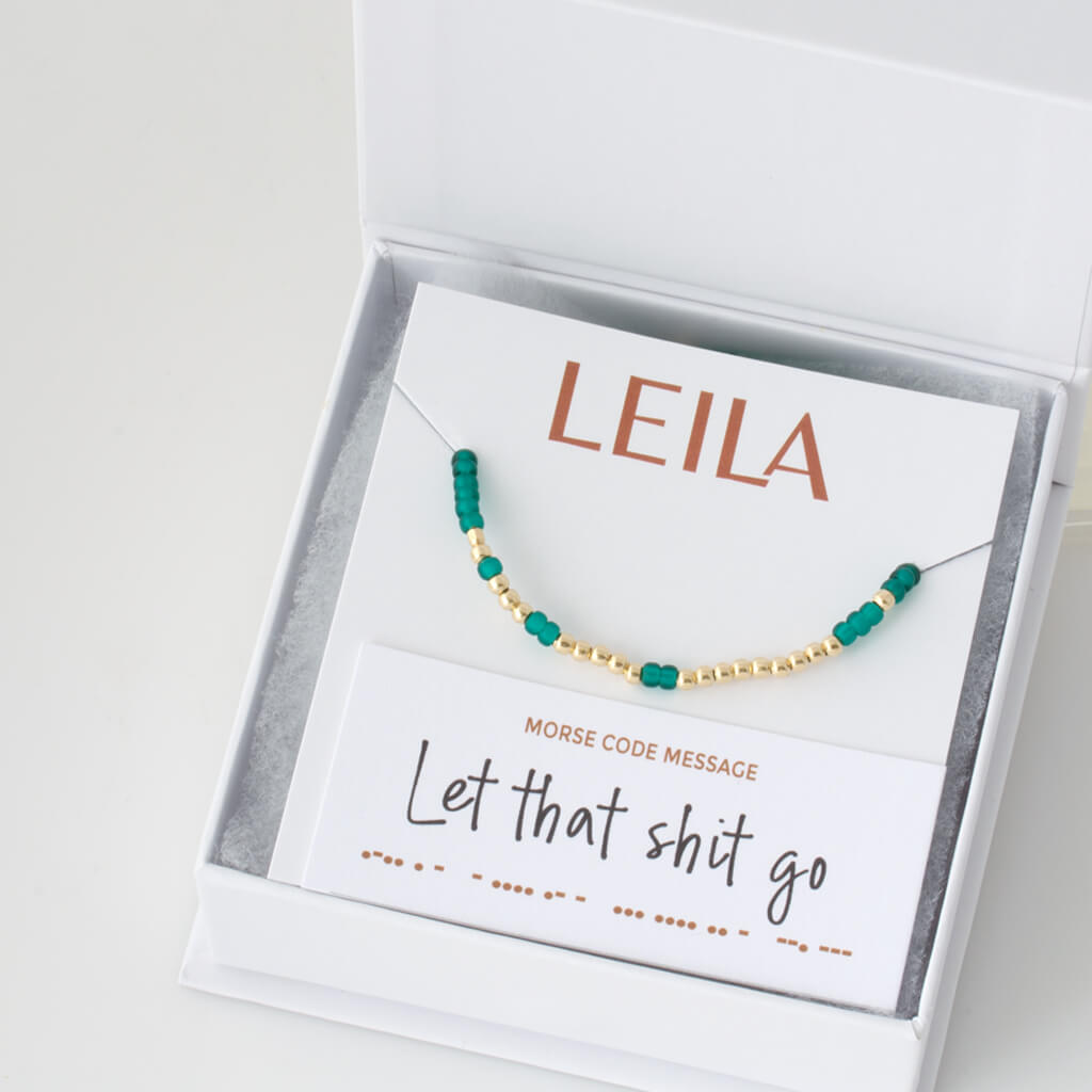 &quot;Let That Shit Go&quot; Endless Morse Code Bracelet