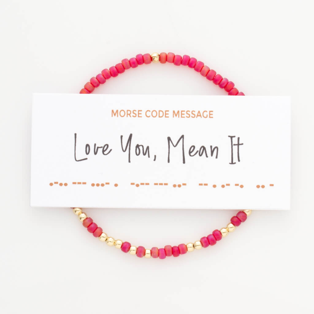 "Love You, Mean It" Endless Morse Code Bracelet