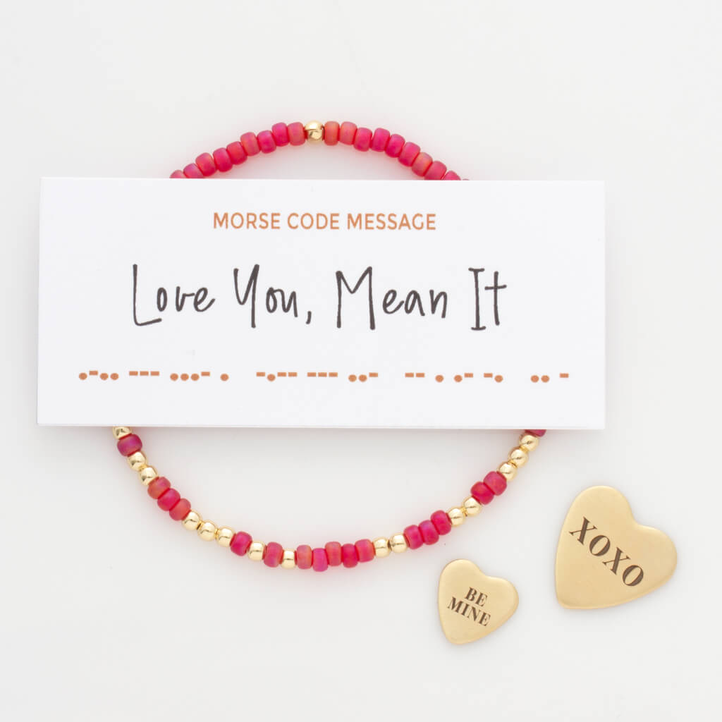 "Love You, Mean It" Endless Morse Code Bracelet
