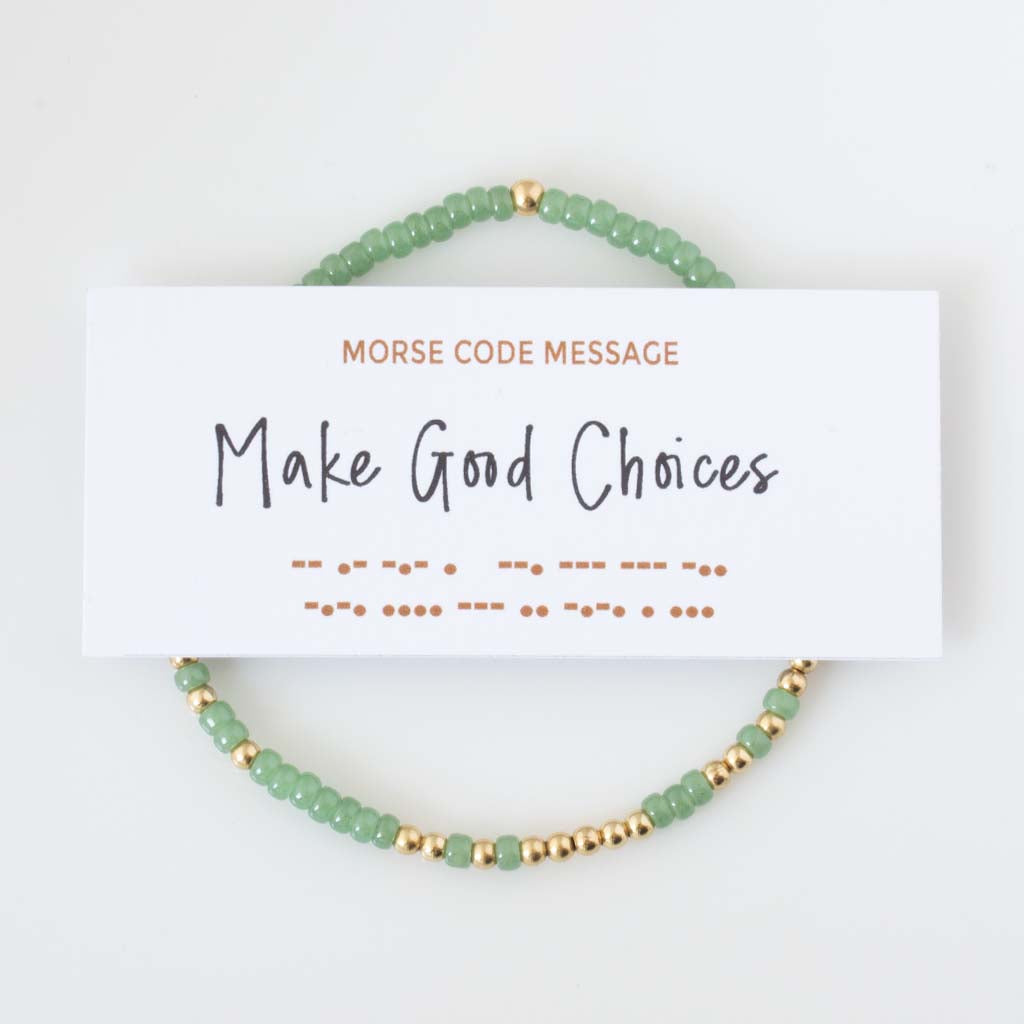 "Make Good Choices" Endless Morse Code Bracelet