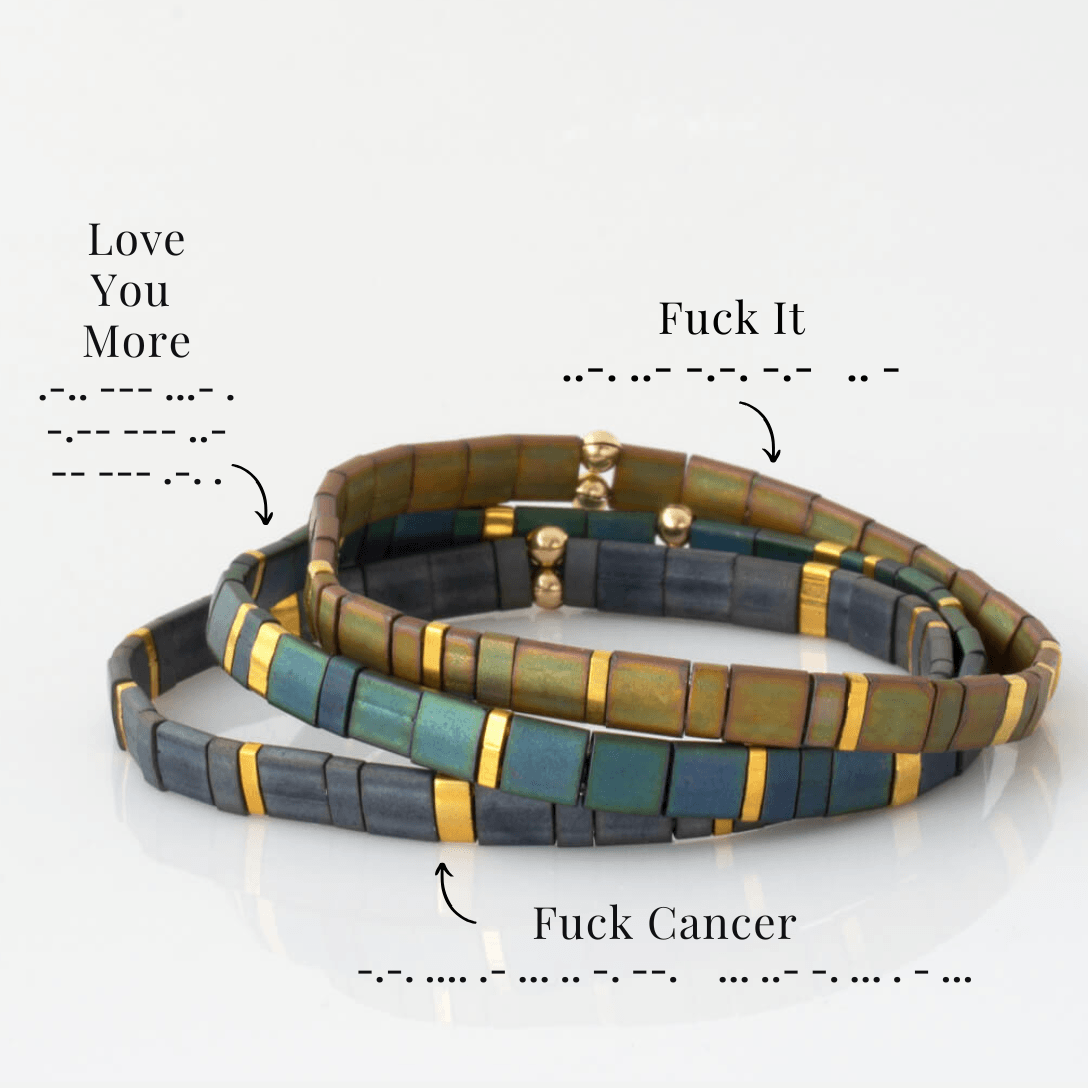 Custom Tila Morse Code Bracelet - Metallic Collection