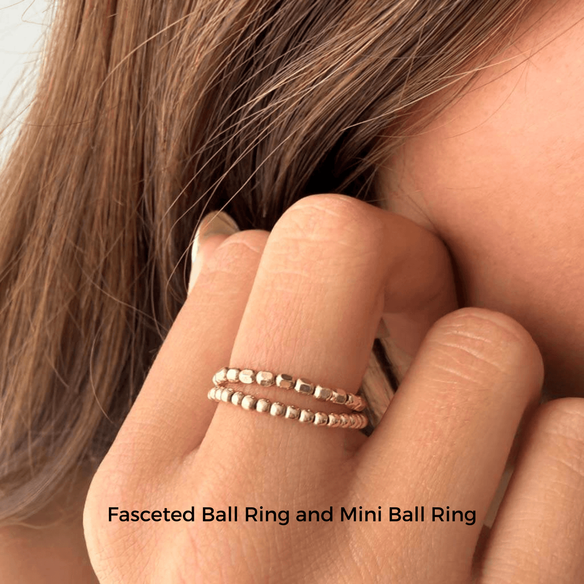 Faceted Ball Ring